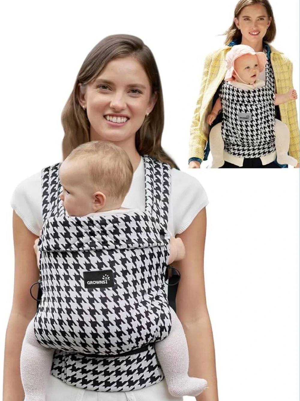 Growsy - Black & White - Houndstooth